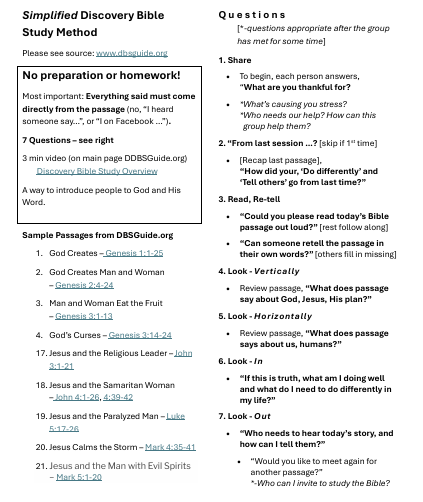 Hope Account simplified discovery bible study method screenshot